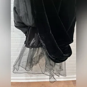Y2K Night Way Collections Vintage White and Black Velvet Dress w/Tulle 90s 2000s thumbnail 10