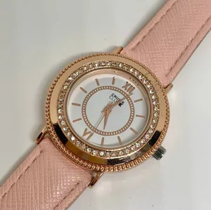 Cruise club rose gold tone women’s watch 36mm quartz analog rhinestone running thumbnail 1