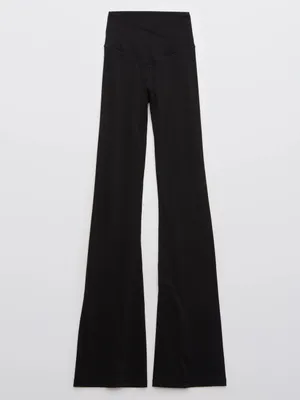 OFFLINE By Aerie Real Me High Waisted Crossover Flare black Legging thumbnail 6