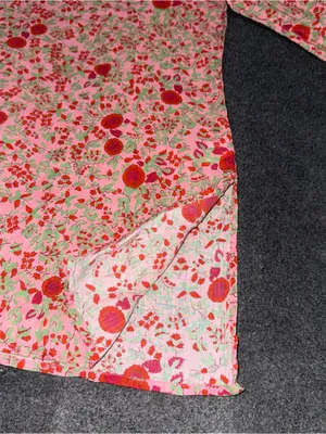 Roller Rabbit Rhody Kurta Tunic Womens Small Floral Pink Green Dress Top V Neck thumbnail 6