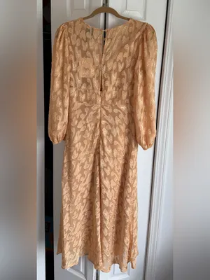 Hello Molly Gold‎ Floral Jacquard Midi Dress NWT thumbnail 2