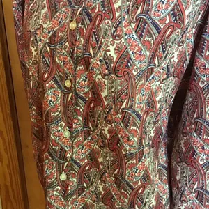 Vintage Paisley Button Up Blouse Boho Retro Long Sleeve Top Size L Relaxed Fit thumbnail 4