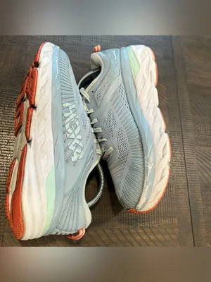Hoka Gray light blue/gray running shoes 10 women WIDE thumbnail 5