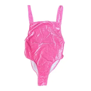 Motel Valeo One Piece Swimsuit in Velvet Cotton Candy Pink Size Small NWT thumbnail 5