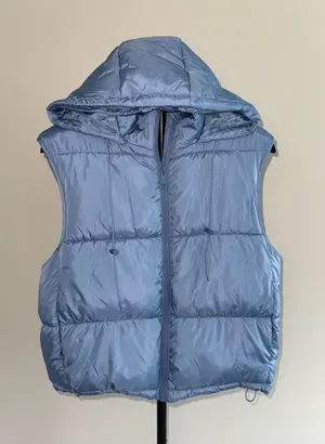 CISONO Slate Blue Padded Hooded Vest Size L thumbnail 1