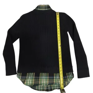 Ralph Lauren cable knit layered sweater size small navy crew neck pullover thumbnail 4