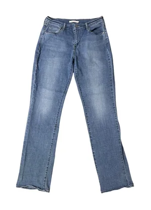 Levis 505 Straight Leg Jeans Womens 10 Blue Medium Wash Mid Rise Denim thumbnail 1