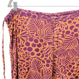 Sundance Orange Purple‎ Floral Abstract Print Pull on Pants Coastal Lagenlook M thumbnail 3