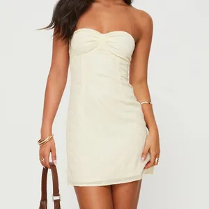 Princess Polly Malena Lemon Eyelet Strapless Mini Dress thumbnail 2