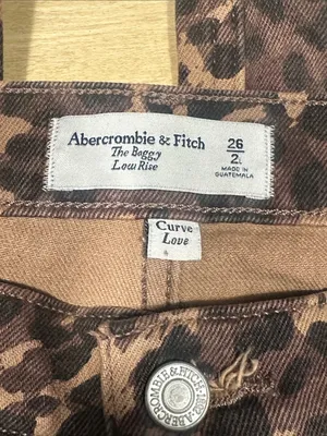 Abercrombie The Baggy Low Rise Curve Love Leopard Jeans Sz 26 thumbnail 8
