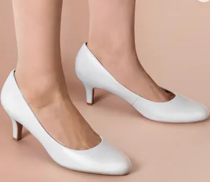Ankis low heel comfortable womens white pumps Size 8 thumbnail 1