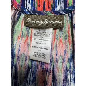 Tommy Bahama Womens Small Pink Blue Ikat‎ Print Rayon Cami Mini Dress thumbnail 3