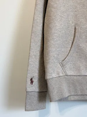 Polo Ralph Lauren Cream Oversized Hoodie Size Medium Embroidered thumbnail 6