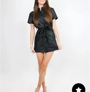 Leather dress Black thumbnail 3