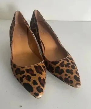 Women's J.Crew‎ Leopard Print Heels Calf fur Size 6.5 GUC! thumbnail 1