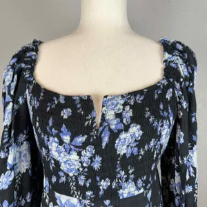 Free People Long Sleeve Jaymes Square Neck Maxi Midi Dress Size M‎ Floral NWT thumbnail 2