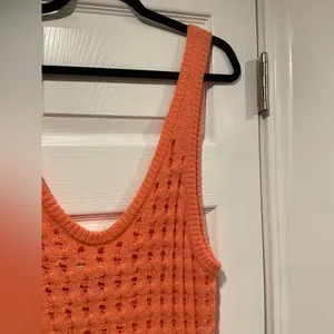 NWT Uncharted Threads Size L Coral Stretchy Knit Crochet Terry Cover Up Dress thumbnail 5