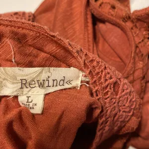 Rewind Juniors lace front tank top blouse clay large excellent dressy thumbnail 10