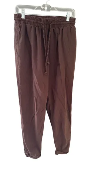 Ci Sono Womens Brown‎ Linen Blend Jogger Pants Elastic Drawstring Waist M thumbnail 1