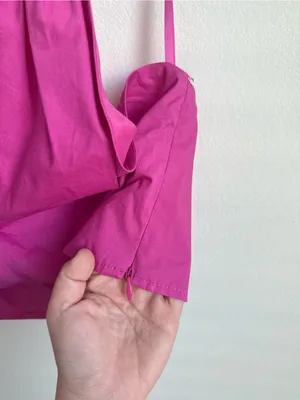 STAUD Kai Crisscross Halter Top Pink Tie Neck Bow Size 10 thumbnail 6