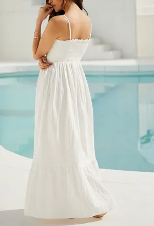 Anthropologie The Marisol Smocked Gauze Maxi Dress, Size XL thumbnail 3