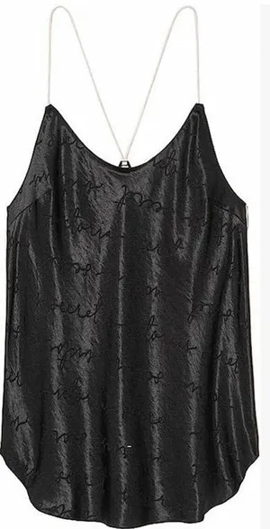 Victoria's Secret Satin Racerback Cami Pajama Top Color Black Size Small thumbnail 1