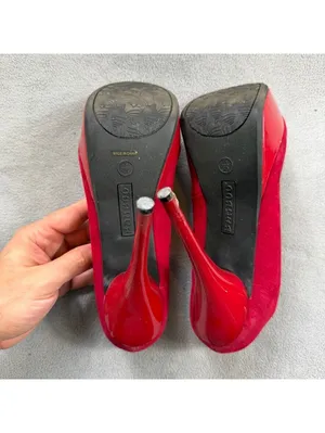 Bamboo Women’s Red Faux Suede Platform Stiletto Pumps Heels Size 7.5 thumbnail 9
