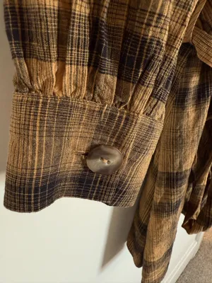 Free People English Rose Plaid Mini Dress Linen Blend Size 2 thumbnail 11
