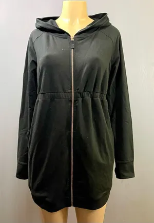 Isabel Maternity by Ingrid & Isabel Black Utility Jacket Hoodie Thumb Holes M thumbnail 1