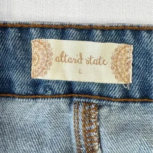 Altar’d State Mini Skirt Medium Wash Denim Zip Front Size Large Clubbing Twee thumbnail 6
