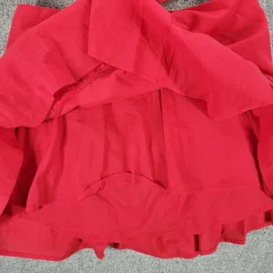 White Fox Cutout Ring Dress Womens L Red Sleeveless Mini Fit & Flare Ruffle Hem thumbnail 15