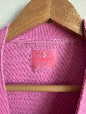 Free People FP Movement Metti Crewneck Sweatshirt Pink Oversized XS thumbnail 8
