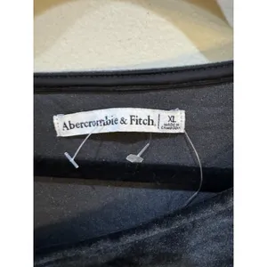 Abercrombie & Fitch Asymmetrical Black Velvet Mini Dress Long Sleeve Size XL thumbnail 4