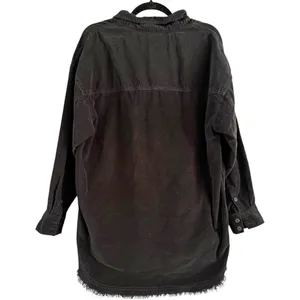 Aerie Offline Dark Gray Corduroy Pullover Frayed Trucker Shirt Size Medium￼ thumbnail 2