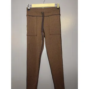 OFFLINE By Aerie Leggings Womens Medium Brown Houndstooth Stretch Ankle Pants thumbnail 2