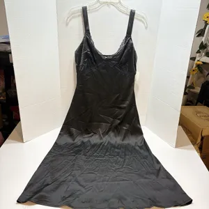 Altar’d State Black Satin And Lace Long Slip Dress Size M Elegance thumbnail 1