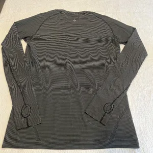 Lululemon black and white stripped swiftly tech long sleeve 12 women thumbnail 5