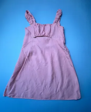 Altar’d State Pink Linen Blend Mini Dress Large Cottagecore Boho Feminine thumbnail 1