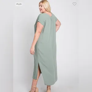 Sage Green Flowy Boxy Cut Sleeveless Maxi Dress with Pockets Jade by Jane NEW thumbnail 4