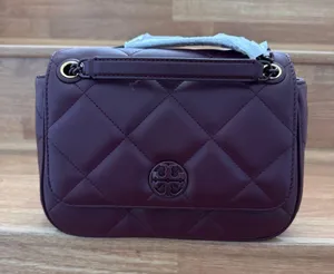 Tory Burch Willa Soft Quilt Small Leather Shoulder Bag Claret 139283 thumbnail 10