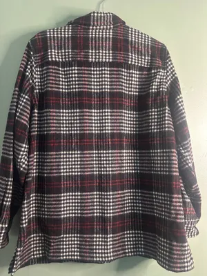 Jones New York Country 14 Wool Plaid Jacket Shacket Red Black Preppy Classic thumbnail 5