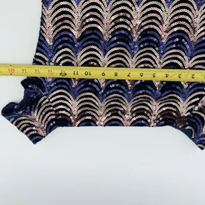 Privy Boutique 5ive Navy Gold Sequin Scallop Mini Dress PD4312 Small NWT thumbnail 7
