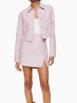 Aritzia Wilfred Little Crepette Cropped Jacket in Cloudy Lilac thumbnail 2