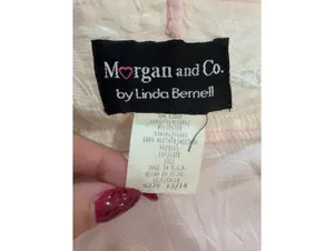 Light Pink Vintage Morgan & Co. Floral Embroidered Evening Gown thumbnail 8