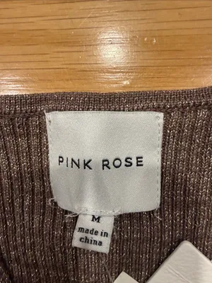NWT pink rose wrap-front sweater size medium. thumbnail 2