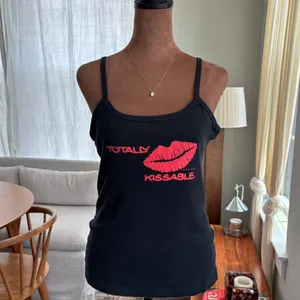 Y2K Vintage David and Goliath Totally Kissable Tank Top Cami Bimbocore Glam XL thumbnail 10