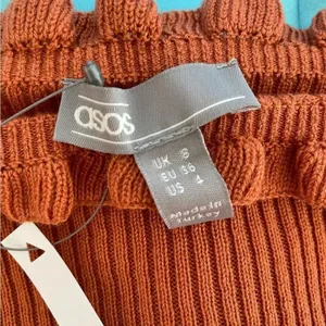 NWT ASOS Burnt Orange Rust Bardot Style Crop Top 4 thumbnail 5