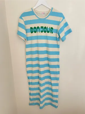 Anthropologie Sundry Short-Sleeve Rugby Stripe Bonjuour Midi T-shirt Dress thumbnail 5