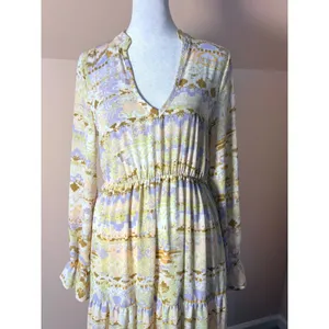 Shyanne Maxi Dress‎ Womens XS Multicolor Excellent Southwestern Tiered V-Neck thumbnail 6
