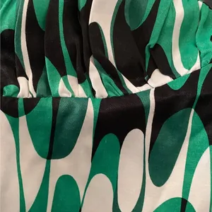Zara Green Abstract Geometric Wavy Print Midi Dress XS‎ Crisscross Back 9878/173 thumbnail 11